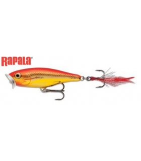 RAPALA SKITER POP TOP WATER SP-9 STEEL GOLD FI RED