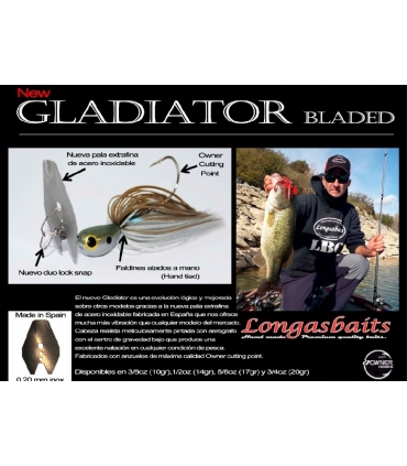 LONGASBAITS GLADIATOR BLADED 3/8OZ WHITE SMOKE