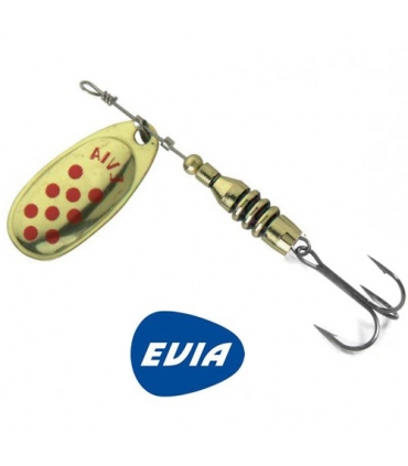 EVIA CUCHARILLA Nº3 DORADA PUNTOS ROJOS 5 UNID