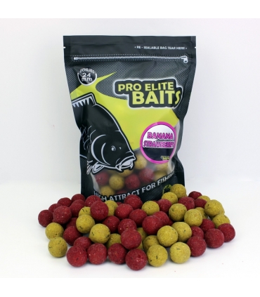 PRO ELITE BAITS BOILIE BANANA & STRAWBERRY 24MM 800G