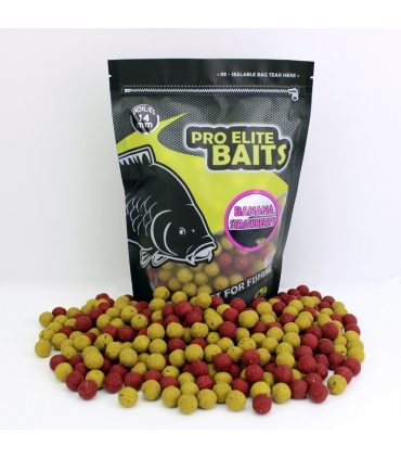 PRO ELITE BAITS BOILIE BANANA & STRAWBERRY 14MM 800GR
