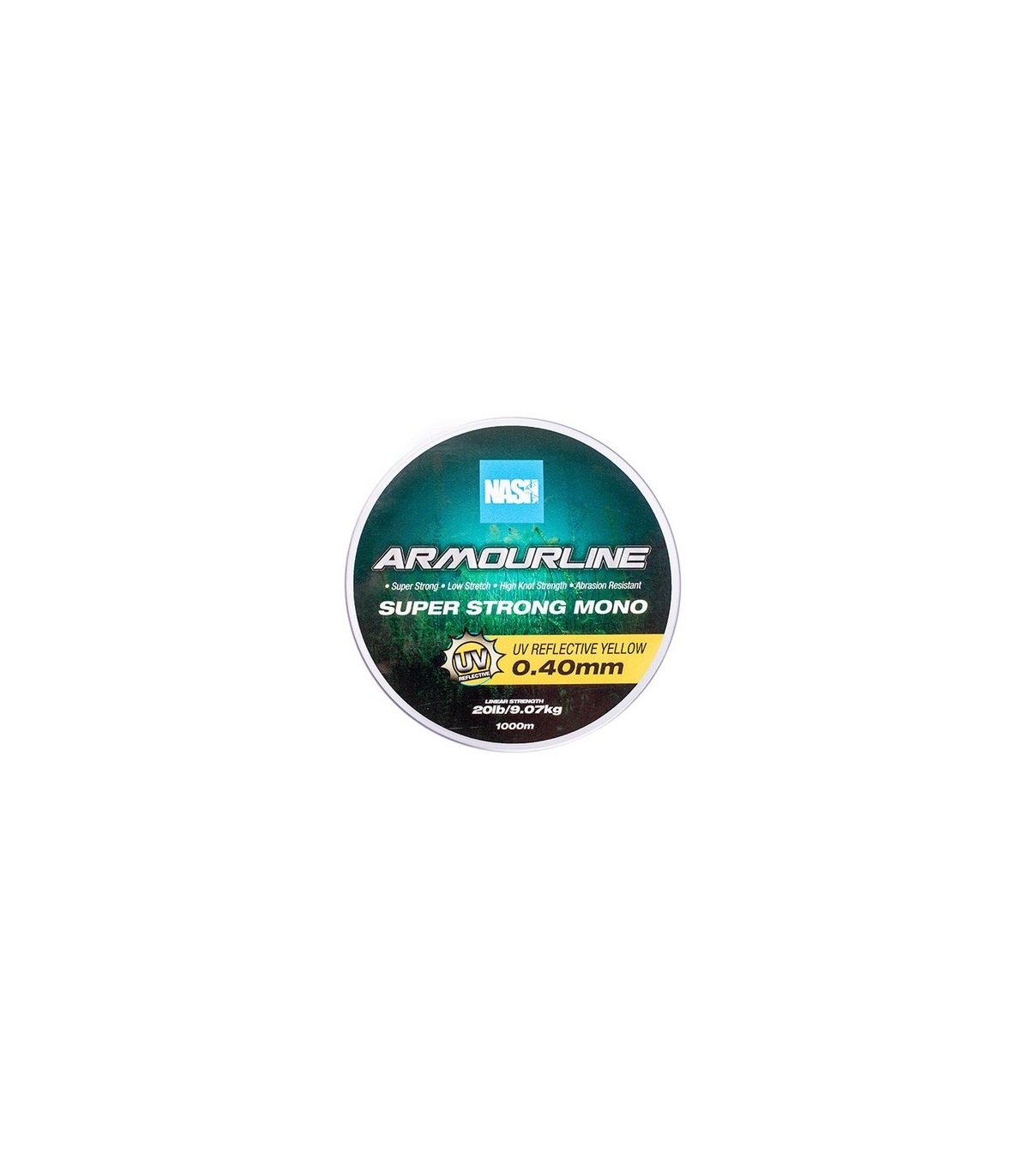 Nash Armourline T6044 - Bobina Di Mono Da 1000m (6.8kg / 0.35mm) - Verde Traslucido, Nylon Resistente All'Abrasione Per Carp Fishing