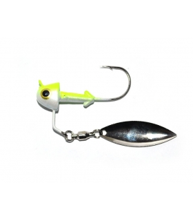 LONGASBAIT LB UNDERSPIN WHITE PEARL CHARTREUSE 3/8OZ