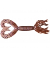 GARY YAMAMOTO 5"DOUBLE TAIL HULA GRUB CINNAMON W/BLACK & PURPLE FLAKE 10PCS