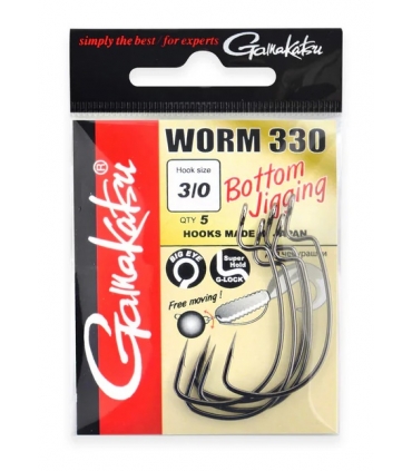 GAMAKATSU ANZUELO CURVO WORM 330 BOTTOM JIGGIN 4/0