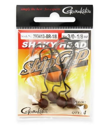 GAMAKATSU SKIP GAP SHAKY HEAD GREEN PUMPKIN 4/0 3/16OZ