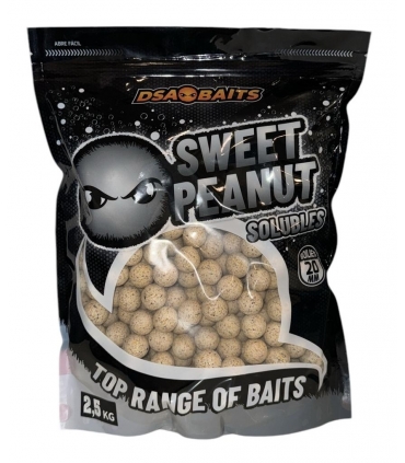 DSA BAITS SOLUBLES BOILIES SWEET PEANUT 2.5KG