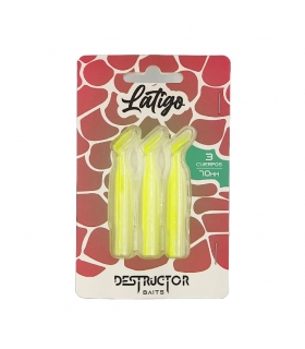 DESTRUCTOR BAITS PACK 3 CUERPOS 70MM WHITE CHARTREUSE