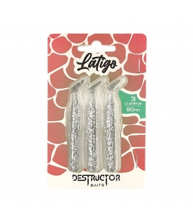 DESTRUCTOR BAITS PACK 3 CUERPOS 80MM SILVER CHROME