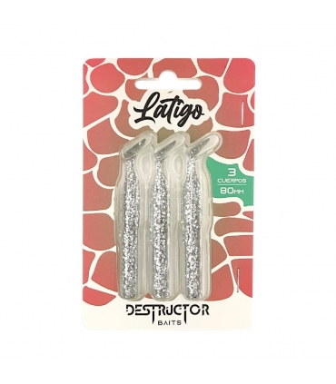 DESTRUCTOR BAITS PACK 3 CUERPOS 80MM SILVER CHROME