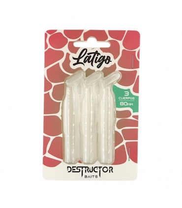DESTRUCTOR BAITS PACK 3 CUERPOS 80MM WHITE PEARL
