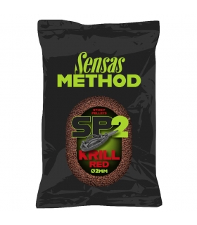 SENSAS METHOD STICKY PELLETS 2MM KRILL RED 650GR