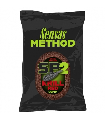 SENSAS METHOD STICKY PELLETS 2MM KRILL RED 650GR