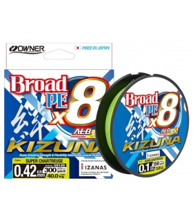 OWNER KIZUNA BROAD PE X8 300MT CHARTREUSE 0.25MM 10.25KG