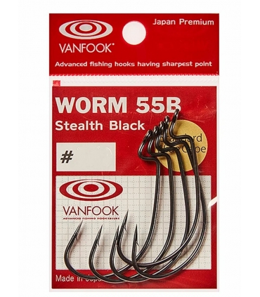 VANFOOK WORM 55B STEALTH BLACK STANDARD WIDE GAPE Nº1/0