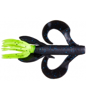 GARY YAMAMOTO KREATURE 4'' BLACK W/BLUE FLAKE BODY/156 TAIL