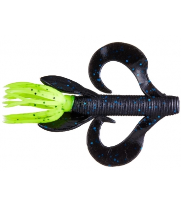 GARY YAMAMOTO KREATURE 4'' BLACK W/BLUE FLAKE BODY/156 TAIL