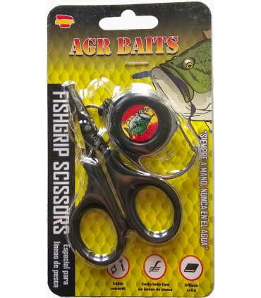 AGR BAITS TIJERAS FISH GRIP Y CABLE RETRACTIL