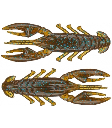 X ZONE LURES SCENTED STEALTH CRAW 2.5" GREEN PUMPKIN BLUE FLAKE