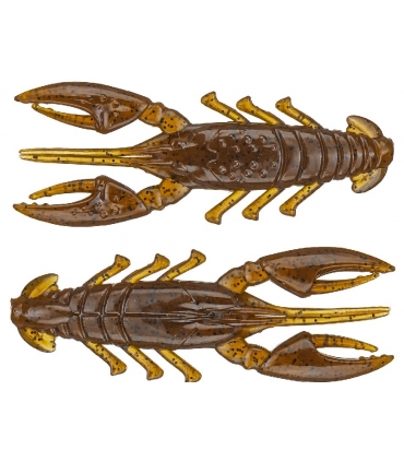 X ZONE LURES SCENTED STEALTH CRAW 2.5" GREEN PUMPKIN BLACK FLAKE