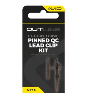AVID CARP OUTLINE FLECKTONE PINNED QC LEAD CLIP KIT