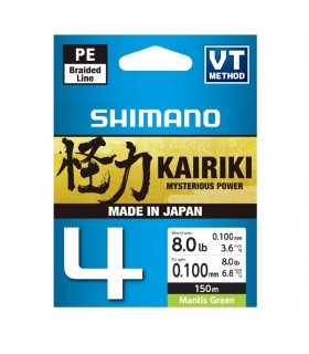 SHIMANO KAIRIKI X4 0.10MM 8LB 6.8KG 150M MANTIS GREEN