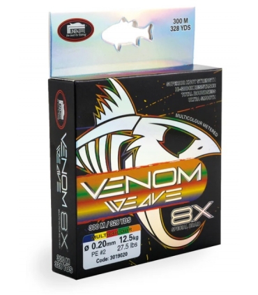 LINEAEFFE VENOM 8X BRAID MULTI COLOR 300MT 0.14MM