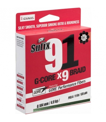 SUFIX 91 BRAID 120 MT GREEN 0.128 MM 14LB