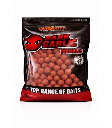 DSA BAITS BOILIES SOLUBLES TOP RANGE DARK GARLIC 2.5KG 20MM