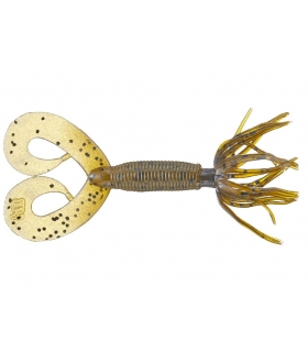 GARY YAMAMOTO 4"DOUBLE TAIL HULA GRUB GREEN PUMPKIN LARGE BLACK FLAKE 297