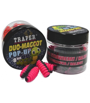 TRAPER DUO-MAGGOT POP-UP 8MM STRAWBERRY/HALIBUT