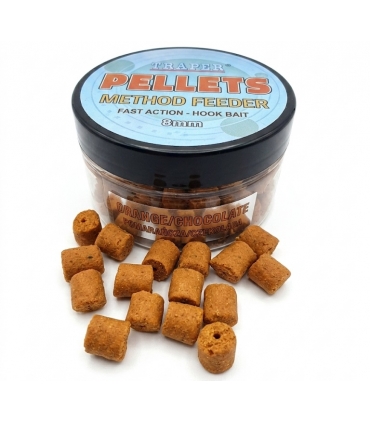 TRAPER PELLETS METHOD FEEDER FAST ACTION 8MM ORANGE CHOCOLATE