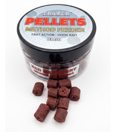 TRAPER PELLETS METHOD FEEDER FAST ACTION 8MM RED MULBERRY