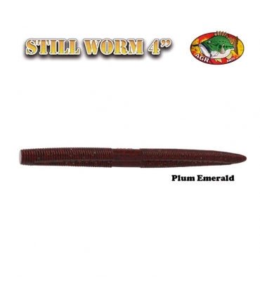 AGR BAITS STILL WORM 4" PLUM EMERALD