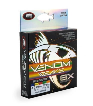 LINEAEFFE VENOM 8X BRAID MULTI COLOR 300MT 0.25MM